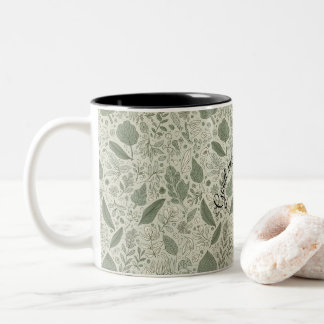 2 Couleurs Tasse à café avec impression de feuille botanique