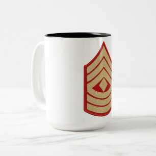 2 Couleurs Tasse à café avec l'insigne de grade de sergent-ma