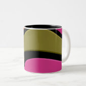 2 Couleurs Tasse à café avec vague de couleur abstraite. (Devant droit)