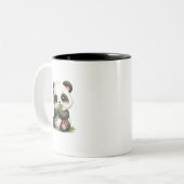 2 Couleurs Tasse à café bébé panda mignon mangeant du bambou  (Devant gauche)