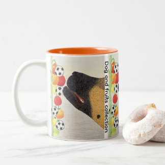 2 Couleurs Tasse à café bicolore Chien et tomates