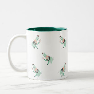 2 Couleurs Tasse à café bicolore en forme de lama d'art folkl