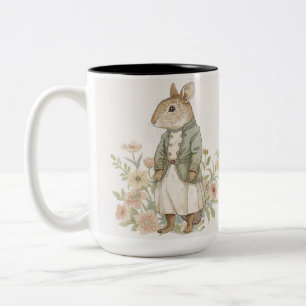 2 Couleurs Tasse à café bicolore florale vintage pour souris