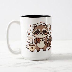 2 Couleurs Tasse à café bicolore Raton Laveur Bean