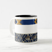 2 Couleurs Tasse à café bleu doré (Devant gauche)