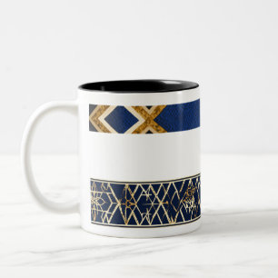 2 Couleurs Tasse à café bleu doré