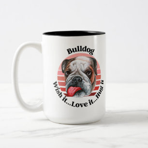 2 Couleurs Tasse à café Bulldog deux tons avec citation amusa