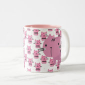 2 Couleurs Tasse à café Chats Roses (Devant droit)