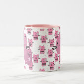 2 Couleurs Tasse à café Chats Roses (Centre)