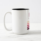 2 Couleurs Tasse à café Chic Rétro Rayures Monogramme (Gauche)