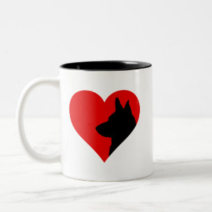 2 Couleurs Tasse à café Chien de berger allemand