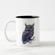Tasse à café Chouette Ornée Mystique - Art Céleste