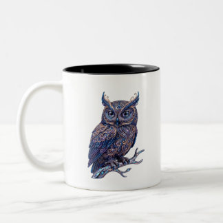 2 Couleurs Tasse à café Chouette Ornée Mystique - Art Céleste