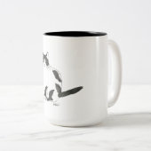 2 Couleurs Tasse à café classique chat noir et blanc (Devant droit)