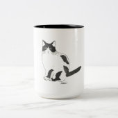 2 Couleurs Tasse à café classique chat noir et blanc (Centre)