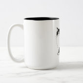 2 Couleurs Tasse à café classique chat noir et blanc (Gauche)