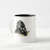 2 Couleurs Tasse à café Cocker Spaniel, Cadeau pour maman de (Devant gauche)