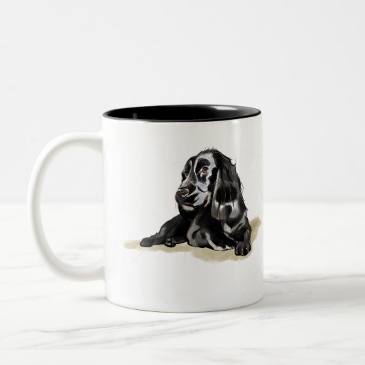 2 Couleurs Tasse à café Cocker Spaniel, Cadeau pour maman de (Gauche)