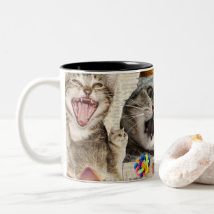 2 Couleurs Tasse à café Collage de chats