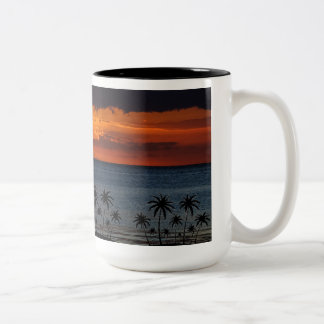 2 Couleurs Tasse à café Coucher de Soleil | Design de l'heure