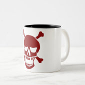 2 Couleurs Tasse à café Crâne (Devant droit)