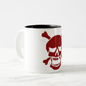 2 Couleurs Tasse à café Crâne (Devant gauche)