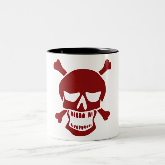 2 Couleurs Tasse à café Crâne (Centre)