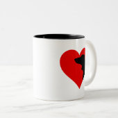 2 Couleurs Tasse à café Dachshund (Devant droit)