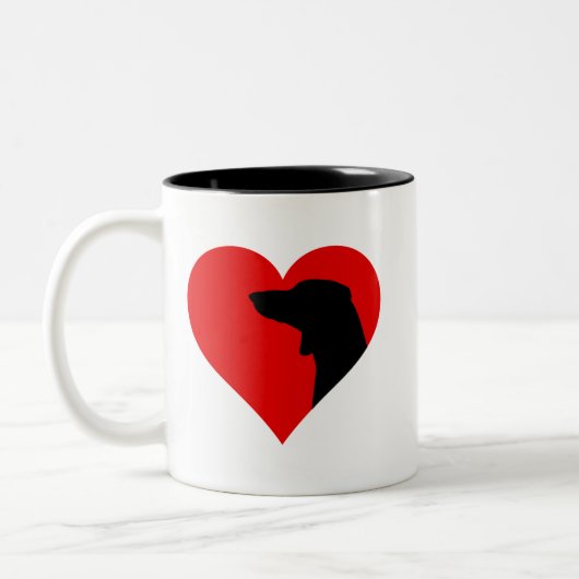 2 Couleurs Tasse à café Dachshund (Gauche)
