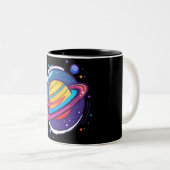 2 Couleurs Tasse à café de la planète Saturne – Design cosmiq (Devant droit)