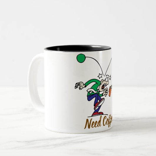 2 Couleurs Tasse à café dessin animé (Devant gauche)