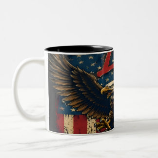 2 Couleurs Tasse à café Drapeau Américain Patriotique Fierté