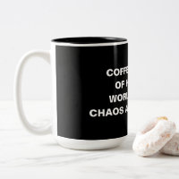 Tasse à café drôle minimaliste noir et blanc avec