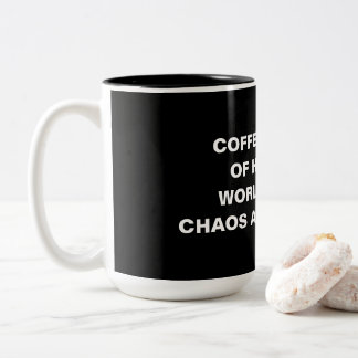 2 Couleurs Tasse à café drôle minimaliste noir et blanc avec
