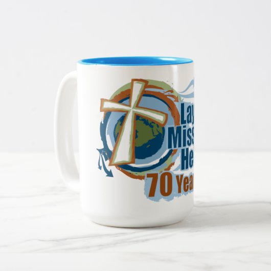 2 Couleurs Tasse à café du 70e anniversaire de LMH (Devant gauche)