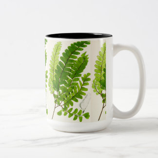 2 Couleurs Tasse à café élégante à motif botanique de fougère