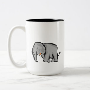 2 Couleurs Tasse à café éléphant de dessin animé mignon