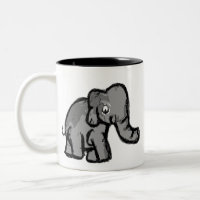 Tasse à café éléphant de dessin animé mignon pour