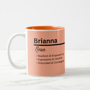2 Couleurs Tasse à café en céramique personnalisée au nom de