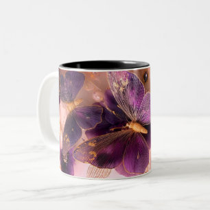 2 Couleurs Tasse à café en marbre avec papillon de luxe