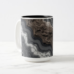 2 Couleurs Tasse à café en marbre noir abstrait – Tasse moder