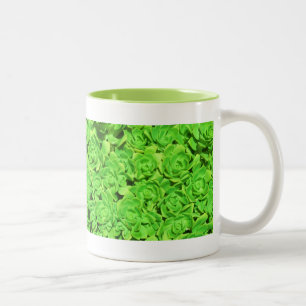 2 Couleurs Tasse à café en succulents fleuris au lime altéré