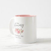 2 Couleurs Tasse à café Fête des Mères Maman fleurs roses (Devant gauche)