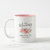 2 Couleurs Tasse à café Fête des Mères Maman fleurs roses (Gauche)