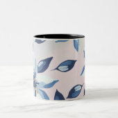 2 Couleurs Tasse à café florale bleue. (Centre)