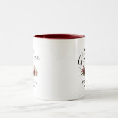 2 Couleurs Tasse à café florale bordeaux grand-mère tendance (Centre)