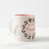 2 Couleurs Tasse à café florale rose | Cadeau céramique migno (Devant gauche)