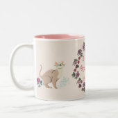 2 Couleurs Tasse à café florale rose | Cadeau céramique migno (Gauche)