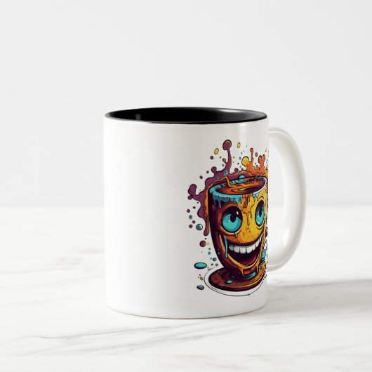 2 Couleurs Tasse à café folle (Devant droit)
