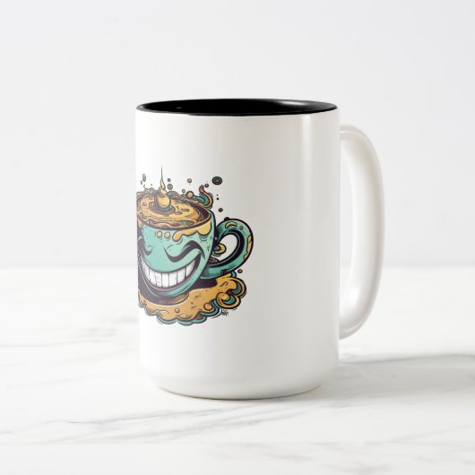 2 Couleurs Tasse à café folle (Devant droit)